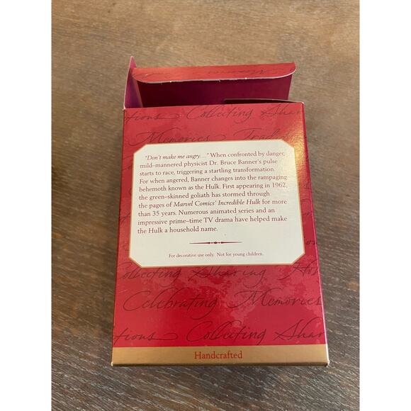 Hallmark Ornament Marvel Incredible Hulk in orig box 1997 - Picture 5 of 5